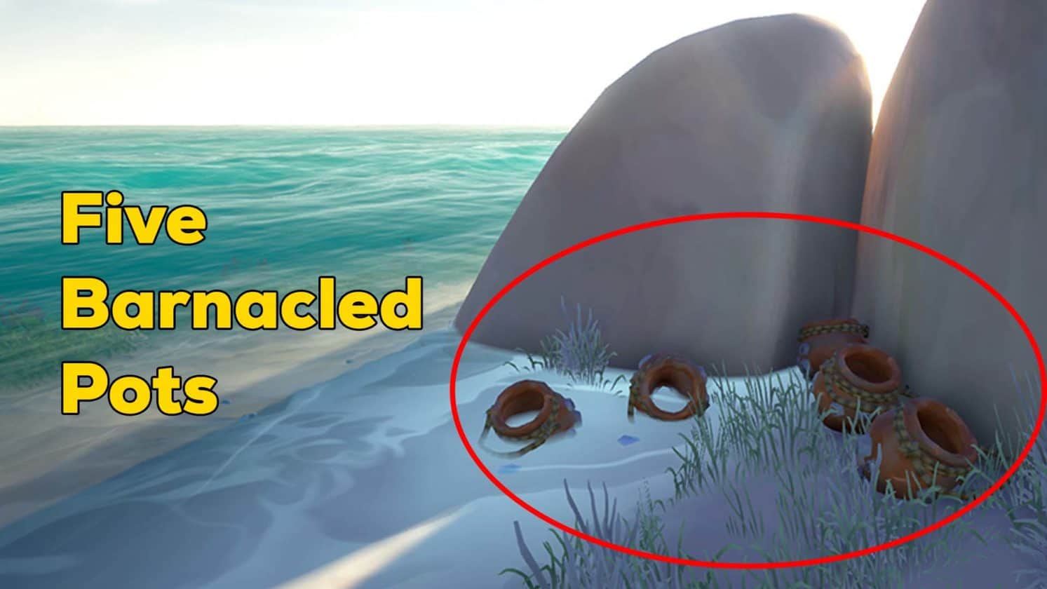 Where to Find the Five Barnacled Pots on Crescent Isle in Sea of Thieves