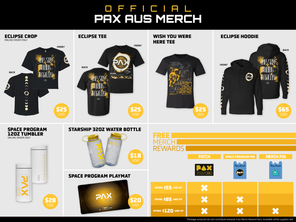 PAX Aus 2022 Merch Goes On Sale, With A Space Inspired Line Up